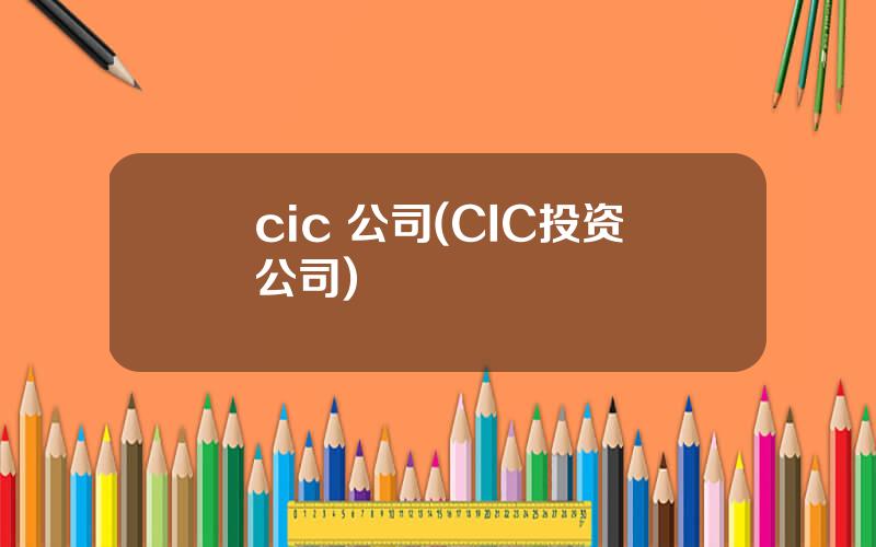 cic 公司(CIC投资公司)